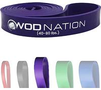 WOD Nation Banda de Asistencia para dominadas - Lo Mejor para Asistencia para dominadas, dominadas, Ejercicios de Bandas de Resistencia, Estiramiento- Banda Morada única