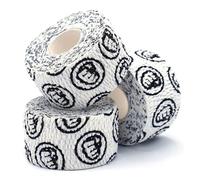 WOD Nation Cinta de Agarre con Gancho para Levantamiento de Pesas - Paquete de 3 Cintas atléticas Adhesivas, cómodas y elásticas para Levantamiento de Pesas para Crossfit-Blanco, 1.5 pulgadasx23 pies