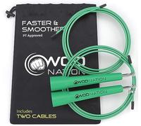 WOD Nation Cuerda para saltar de velocidad-Cuerdas para saltar increíblemente rápidas -Entrenamiento de resistencia para Crossfit, Boxeo, MMA, Artes marciales o simplemente mantenerse en forma - Verde