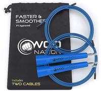 WOD Nation Cuerda para saltar de velocidad - Cuerdas para saltar increíblemente rápidas - Entrenamiento de resistencia para Crossfit, Boxeo, MMA, Artes marciales o simplemente mantenerse en forma-Azul