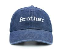 Wodeal Sombrero de hermano con caja de regalo para niños, divertida gorra de béisbol bordada de algodón para niños, para hijo, nietos, marino, talla única