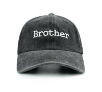 Wodeal Sombrero de hermano con caja de regalo para niños, divertida gorra de béisbol bordada de algodón para niños, para hijo, nietos, Negro -, talla única