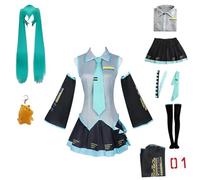 WODEJIAOBAO Disfraces de juego de rol, conjuntos de anime H'atsune M'iku, disfraces para adultos, accesorios, disfraces de fiesta de carnaval de Halloween, adecuados para juegos de escenario