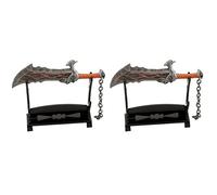 WODEJIAOBAO Llavero God of War, hojas del caos, accesorios de joyería de cosplay, regalo para hombres o mujeres (2 piezas), Cuchillo negro-2