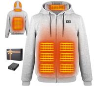Wodesid Sudadera con Capucha Hombre Mujer Chaqueta Calefactable con Bateria 12000mAH, Chaqueta Abrigo calefactable con 3 niveles de calefacción con 6 Zonas