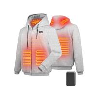 Wodesid Sudadera con Capucha Hombre Mujer Chaqueta Calefactable con Bateria 16000mAH, Chaqueta Abrigo calefactable con 3 niveles de calefacción con 6 Zonas