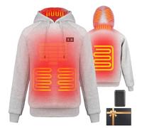 Wodesid Sudadera con Capucha Hombre Mujer Chaqueta Calefactable con Bateria 16000mAH, Chaqueta Abrigo calefactable con 3 Niveles de calefacción con 6 Zonas