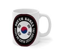 Wodevor Divertidas tazas de café The Greatest Place on Earth Corea del Sur, tazas de café y té, bandera del país, tazas de cerámica personalizadas, regalos para hombres, adultos, novia, niña, 325 ml,