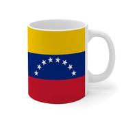 Wodevor Taza de café de cerámica con banderas de la señal internacional de Venezuela, divertida taza de café blanca brillante, regalo para el día de San Valentín, día de San Valentín, día festivo,