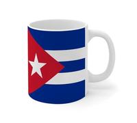 Wodevor Taza de café de Cuba con banderas de señal internacional, tazas de cerámica divertida para cocina, taza blanca brillante, regalo de graduación del padre para su padre, 325 ml