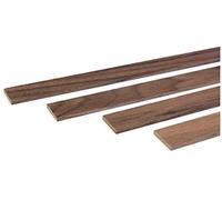 wodewa Listón de madera Moldura de pared Nogal Aceitado 1m Listón de acabado Madera 30x4mm Moldura decorativa para revestimiento de paredes Techo Suelo Moldura de cobertura DIY Manualidades