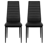 WODFARR 2 sillas de comedor de estilo contemporáneo, asiento acolchado grueso, SGS Tested, sillas de comedor modernas para nuestro comedor, cocina, sala de reuniones (negro-2pcs)