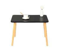 WODFARR - Mesa auxiliar de madera, mesa de cama para sala de estar, dormitorio, balcón (negro, 60 x 40 x 40 cm)