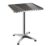 WODFARR Mesa de bar bistro plegable cuadrada/redonda Ø60 cm Altura ajustable 70 cm / 110 cm 2en 1 de aluminio come (1, cuadrado)