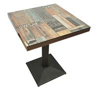 WODFARR Mesa de comedor de madera, mesa cuadrada de diseño pequeño, mesa de cocina para 2-4 personas, mesa para comedor, salón, balcón, cuadrado (c)