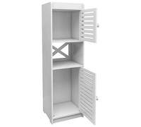 WODFARR - Mueble de almacenamiento pequeño para inodoro, estante de almacenamiento blanco para cuarto de baño, armario y muebles de cuarto de baño, soporte para papel higiénico