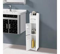 WODFARR - Mueble de baño, soporte para papel higiénico, armario, estante ajustable, armarios de baño impermeables (17 x 15 x 78 cm)