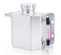 WODHMIEY Depósito de aluminio de 1 litro, depósito de rebosadero de refrigerante, depósito de agua universal, con válvula de drenaje magnético, manguera de visión y resistente a altas temperaturas