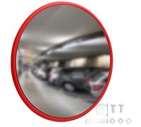 WODHMIEY Espejo de seguridad convexo para interiores de 30/45/60 cm, espejo de punto ciego con lente de policarbonato resistente a los impactos, soporte de montaje en pared ajustable para garaje