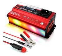 WODHMIEY Inversor de Corriente 12V 24V 220V para Coche y Camión, 1000W Convertidor de Voltaje, Salida AC, 2 USB, 2 Type-C, Cargador Rápido, Adaptador Mechero con Pantalla LCD y Luz Ambiental