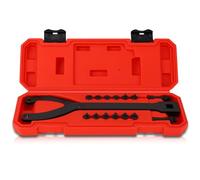 WODHMIEY Juego de 15 llaves inglesas ajustables con pasadores variables, se adapta a poleas de árbol de levas, coches, motocicletas, kit de herramientas de soporte de polea de árbol de levas fácil de