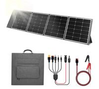 WODHMIEY Panel Solar Portátil 200W Plegable, Placa Solar Flexible con Controlador para Cargar Teléfonos, Tablets, Camping, Senderismo y Autocaravana