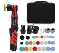 WODHMIEY Pulidora Coche Inalámbrica 12V, Mini Pulidora Orbital con 6 Velocidades Ajustables 2500-6000RPM, Kit de Pulido para Quitar Arañazos y Pulir Faros