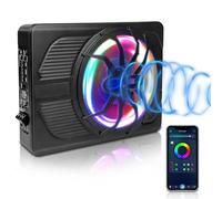 WODHMIEY Subwoofer activo ultrafino de 10 pulgadas, 800 W, para coche/camión con amplificador, graves fuertes, frecuencia 20 Hz-150 Hz, incluye controlador de graves, con funciones de protección, luz