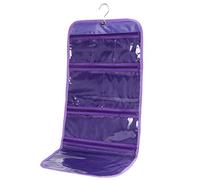 WODISON Neceser Plegable Transparente para Colgar artículos de Aseo de Viaje, Organizador de cosméticos, Purple, Talla única