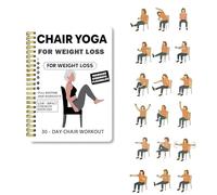 wodjcks Cuaderno de Espiral de 30 días de Yoga en Silla para Bajar de Peso, Libro de rutinas diarias de Yoga en Silla, Diario de Entrenamiento Impacto, rutinas Completas y Ejercicios para Fortalecer