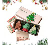 wodjcks Set de Regalo de Tres Velas perfumadas navideñas, con Alce, árbol, hombrecito de Jengibre, Guante y Otras Formas, Decoraciones navideñas, Regalos para Hombres y Mujeres(#B)