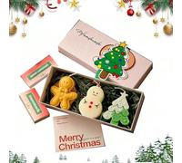 wodjcks Set de Regalo de Tres Velas perfumadas navideñas, con Alce, árbol, hombrecito de Jengibre, Guante y Otras Formas, Decoraciones navideñas, Regalos para Hombres y Mujeres(#E)