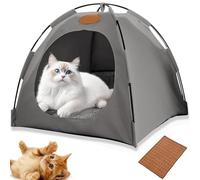 wodjcks Tienda de campaña emergente para Mascotas, Refugio portátil para Gatos y Perros pequeños, con Ventana de Malla, cómoda Durante Todo el año, Totalmente Lavable(Gray,M)