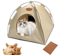 wodjcks Tienda de campaña emergente para Mascotas, Refugio portátil para Gatos y Perros pequeños, con Ventana de Malla, cómoda Durante Todo el año, Totalmente Lavable(Beige,L)