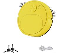 Wodsty 3-en-1 Smart Robot Aspirador con aspirador de barrido trapeador 1200Pa Delgado 18Cm Camino aleatorio de bajo ruido para el hogar Piso duro Pelo de mascotas Blanco Negro Amarillo (amarillo)