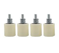 Wodsty 4 juegos de ruedas guía de puerta deslizante para puertas correderas, envueltas en nailon para un funcionamiento silencioso, para ángulo de acero y rieles redondos, beige