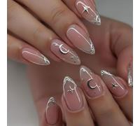 Wodsty ABS Press on Nails Corto Francés Encaje Almond