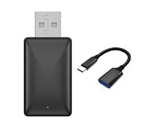 Wodsty Adaptador 2 en 1 Caray y Android para auto, USB C a USB A con cable a caja convertidora con Bluetooth 5.0, y Ay para Iph y Android Phs, negro