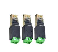 Wodsty Adaptador de red A a PIN4 + B a PIN5 para convertidor RJ485 a RS485, bloque de terminales compacto de metal y plástico para automatización industrial y transmisión de datos, verde