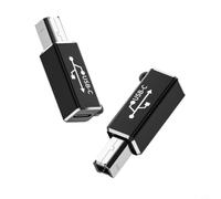 Wodsty Adaptador de tipo C a cuadrado de aleación de aluminio, transferencia de datos y cargador para impresora de piano digital, cable de conexión tipo C de aluminio (negro)
