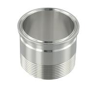 Wodsty Adaptador de triple abrazadera a MNPT, conector de rosca macho de acero inoxidable 304 de 2 x 2 pulgadas para fontanería sanitaria y elementos de calentador de agua