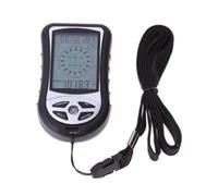 Wodsty Altímetro de bolsillo de mano barómetro brújula termómetro con pronóstico del tiempo para senderismo, camping y montañismo, color negro