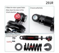 Wodsty Amortiguador trasero de aluminio ajustable para MTB Downhill | Amortiguador de suspensión para bicicleta de montaña de 125 - 190 mm, aluminio y acero, con rebote precargable, para descenso