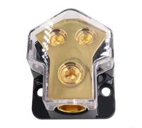 Wodsty Bloque de distribución de energía de aleación de cobre para audio de coche 0 GA, entrada 4 GA, salida de fusibles, bloque de distribución de fusibles para coches, camiones, barcos para