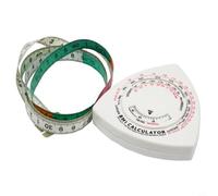 Wodsty BMI - Cinta métrica de 150 cm, calculadora retráctil de índice de masa corporal con relación cintura-cadera, herramienta de medición de plástico con una sola mano para seguimiento de la salud