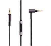 Wodsty Cable de audio de 3,5 mm con micrófono para Sony WH-1000XM2/XM3/XM4/H900N/H800, cobre sin oxígeno, diseño robusto, 1,5 m de longitud, negro (edición cableada)