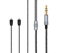 Wodsty Cable de repuesto con conectores chapados en oro, interfaz MMCX compatible con cable de audio shure SE215 SE535 SE846, 1,2 m, azul (negro)