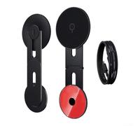 Wodsty Cargador magnético con soporte de aluminio, 15 W, 180°, plegable para monitor de ordenador portátil (negro)