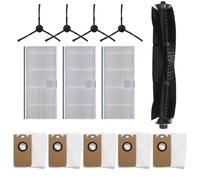 Wodsty Cepillo principal, cepillos laterales y kit de reacción de filtro para Auto Ihrv6-Blk/Ihrv7, para Ion para Smartcln V4/Optimax 360, para Laresar para L6 Pro y para Ultenic para T10 Ro Uums