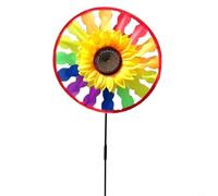 Wodsty Colorido molinillo de viento giratorio para niños, adorno de jardín de girasol de plástico con alas giratorias para decoración de patio al aire libre, fácil de instalar, 50 cm de alto